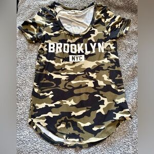 Urban Heritage Camo "Brooklyn NYC" Short Sleeve Tee - Green, Black, Tan